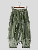 Mens Solid Color Pleated Wide-Leg Pant SKUL05274