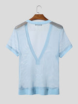 Men's Sheer Mesh Short Sleeve T-shirt SKUL47995