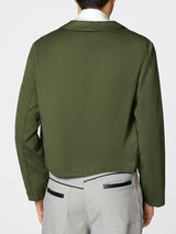 Mens Solid Color Cropped Long Sleeve Blazer SKUK84770