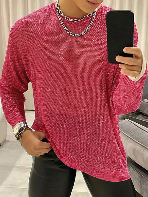 Mens Glitter Mesh See Through T-Shirt SKUK45283