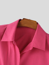 Men's Knotted Stand Collar Long Sleeve Shirt SKUL34072