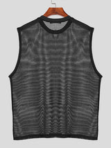 Mens Mesh See Through Crew Neck Vest SKUK46423