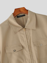 Men's Solid Casual Drawstring Jumpsuit SKUL31925