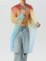 Mens Ombre Mesh See Through Hooded Kimono SKUK27759