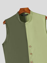 Men's Contrast Color Jumpsuit Two Piece Outfit SKUL48708