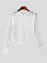 Mens Cutout Long Sleeve Crop Top SKUK27838