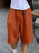 Mens Solid Linen Casual Short SKUL09462