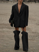 Men's Lace Up Patchwork Detachable Pant Legs Two Pieces Outfit SKUL38597