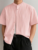 Mens Striped Casual Short Sleeve Shirt SKUL19129