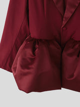 Men's Solid Color Satin Long Sleeve Blazer SKUL24620