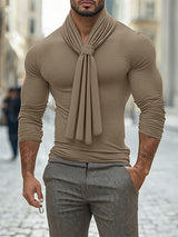 Men's Solid Twist Long Sleeve T-Shirt SKUL31714