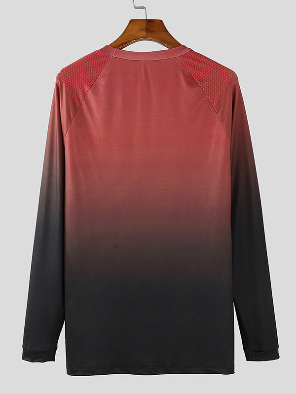 Mens Gradient Fitted Long Sleeve T-Shirt SKUK80447