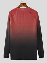 Mens Gradient Fitted Long Sleeve T-Shirt SKUK80447