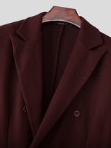 Men's Solid Color Waist-Defined Casual Coat SKUL28389