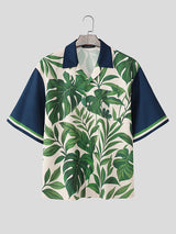 Mens Plant Print Short Sleeve Shirt SKUL12888