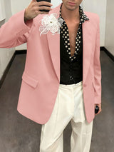 Men's Floral Patchwork Casual Long Sleeve Blazer SKUL43660