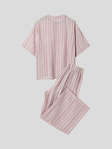 Men's Minimalist Sheer Vertical Pleated Oversized Two Pieces Outfit SKUL75709