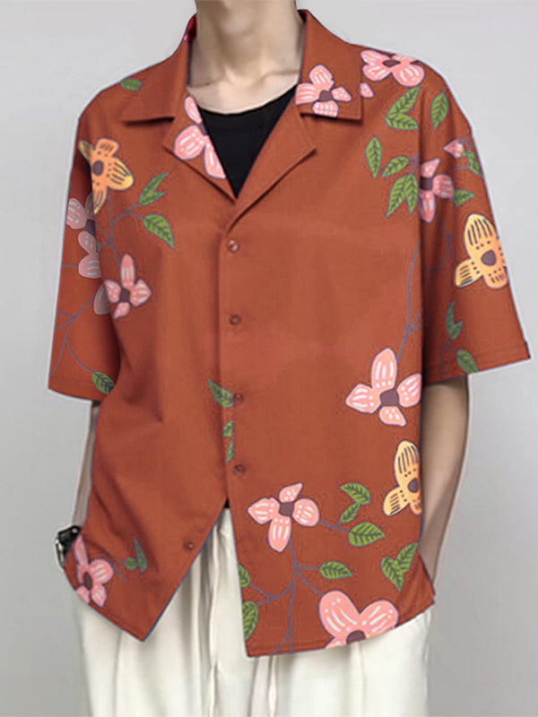 Men's Floral Print Short Sleeve Shirt SKUL17944