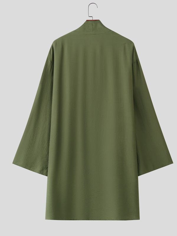 Men's Tie Sleeve Slit Long Sleeve Cardigan SKUL57270