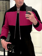 Men's Colorblock Cropped Long Sleeve Jacket SKUL25723