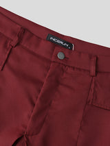 Mens Solid Color Layered Design Pant SKUK97869