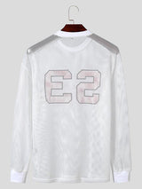 Mens Letter and Number Print Long Sleeve T-Shirt SKUK78590