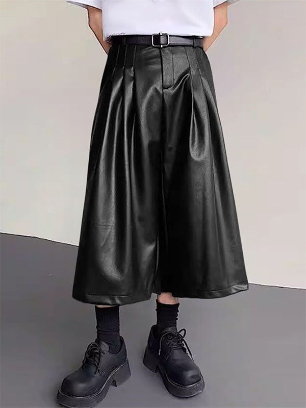 Mens Faux Leather Wide-Leg Pant SKUL12424
