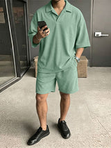 Men's Vintage Casual Corduroy Textured Two Pieces Outfit SKUL69690