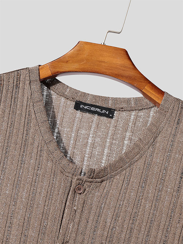 Men's Solid Color Knit Texture Casual Tank SKUL17865