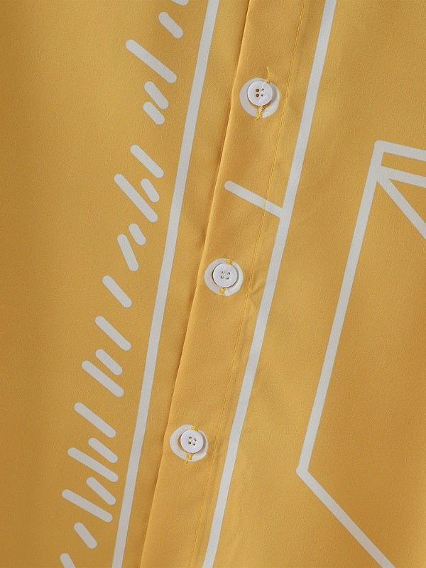 Men's Line Contrast Long Sleeve Shirt SKUL26064