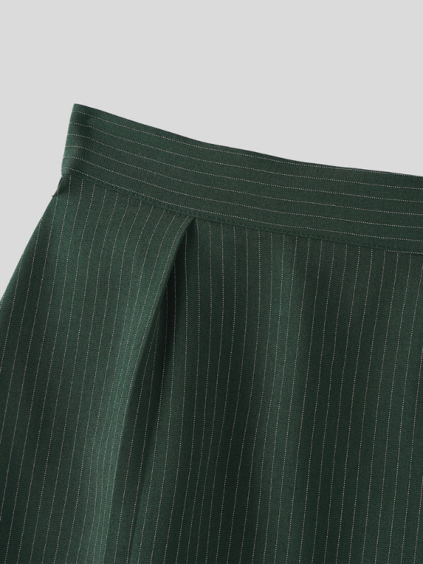 Men's Solid Color Striped Split Skirt SKUL23906