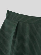 Men's Solid Color Striped Split Skirt SKUL23906