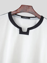 Men's Contrast Color Mosaic Print Short Sleeve T-shirt SKUL37593