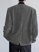 Mens Tweed Shoulder Pad Long Sleeve Cardigan SKUK78691