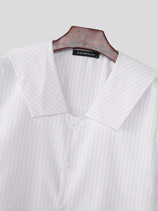 Men's Striped Collar Two Piece Outfit SKUL52010