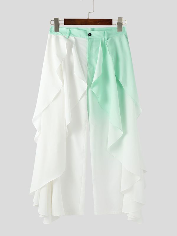 Men's Ruffle Patchwork Gradient Casual Pant SKUL31782