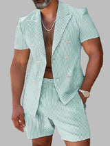 Mens Striped Casual Two Pieces Outfit SKUK99929