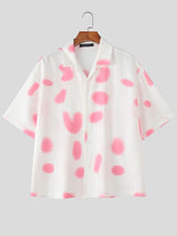 Men's Gradient Polka Dot Print Short Sleeve Shirt SKUL42242
