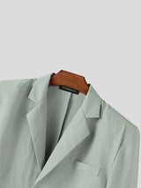 Men's Solid Color Textured Two Pieces Outfit SKUL48748