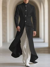 Men's Solid Color Stand Collar Long Sleeve Blazer SKUL24967