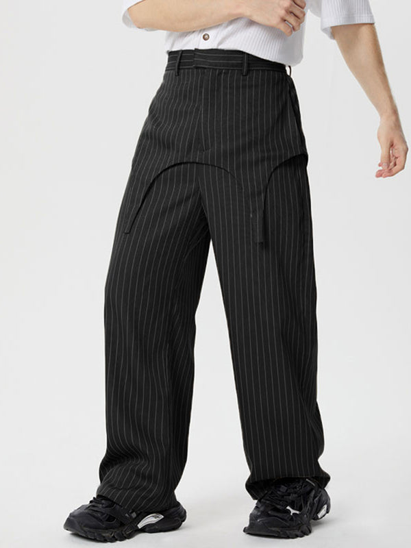 Mens Casual Striped Straight-Leg Long Pant SKUK64778