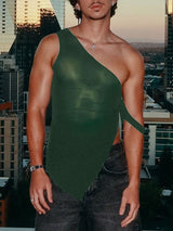 Men's Sheer Slim Fit Sleeveless Tank SKUL36434