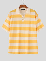 Men's Striped Texture Short Sleeve T-Shirt SKUL20887