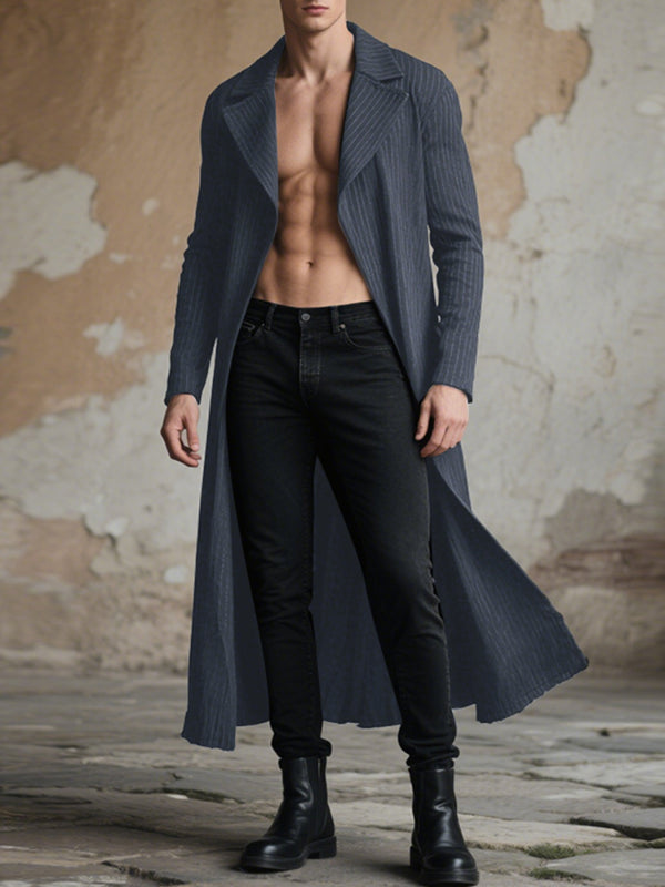 Men's Solid Color Striped Long Sleeve Blazer SKUL28332