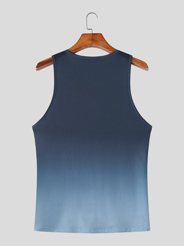 Mens Gradient Color Slim Fit Casual Tank SKUL16145
