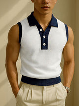Mens Preppy Style Colorblock Casual Tank SKUL13331