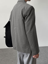 Men's Versatile Padded Shoulder Texture Long Sleeve Blazer SKUL33872