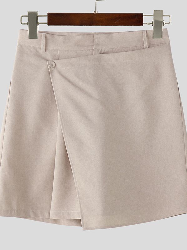 Men's Solid Color Deconstructed Casual Short SKUL47742