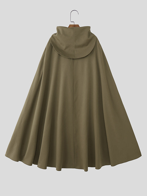 Men's Solid Color Casual Shawl Cloak SKUL30809