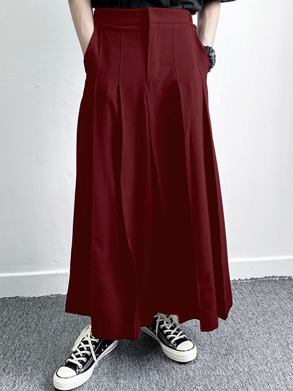 Men's Solid Drape Pleated Casual Pant SKUL32942